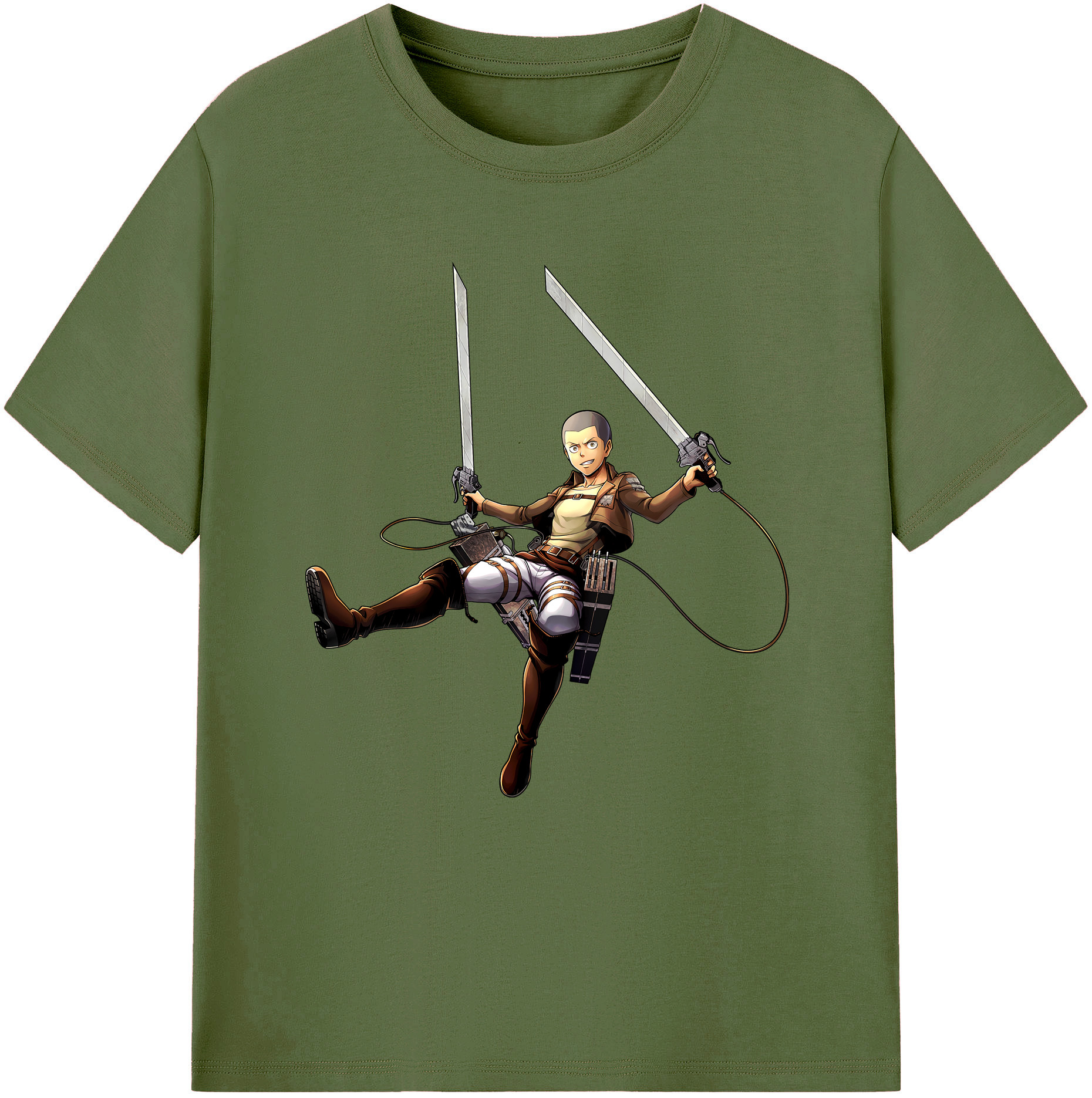 （画像用） 進撃の巨人 コニー·スプリンガー Attack on Titan Connie Springer 綿100％半袖Tシャツ（フロントプリント）
